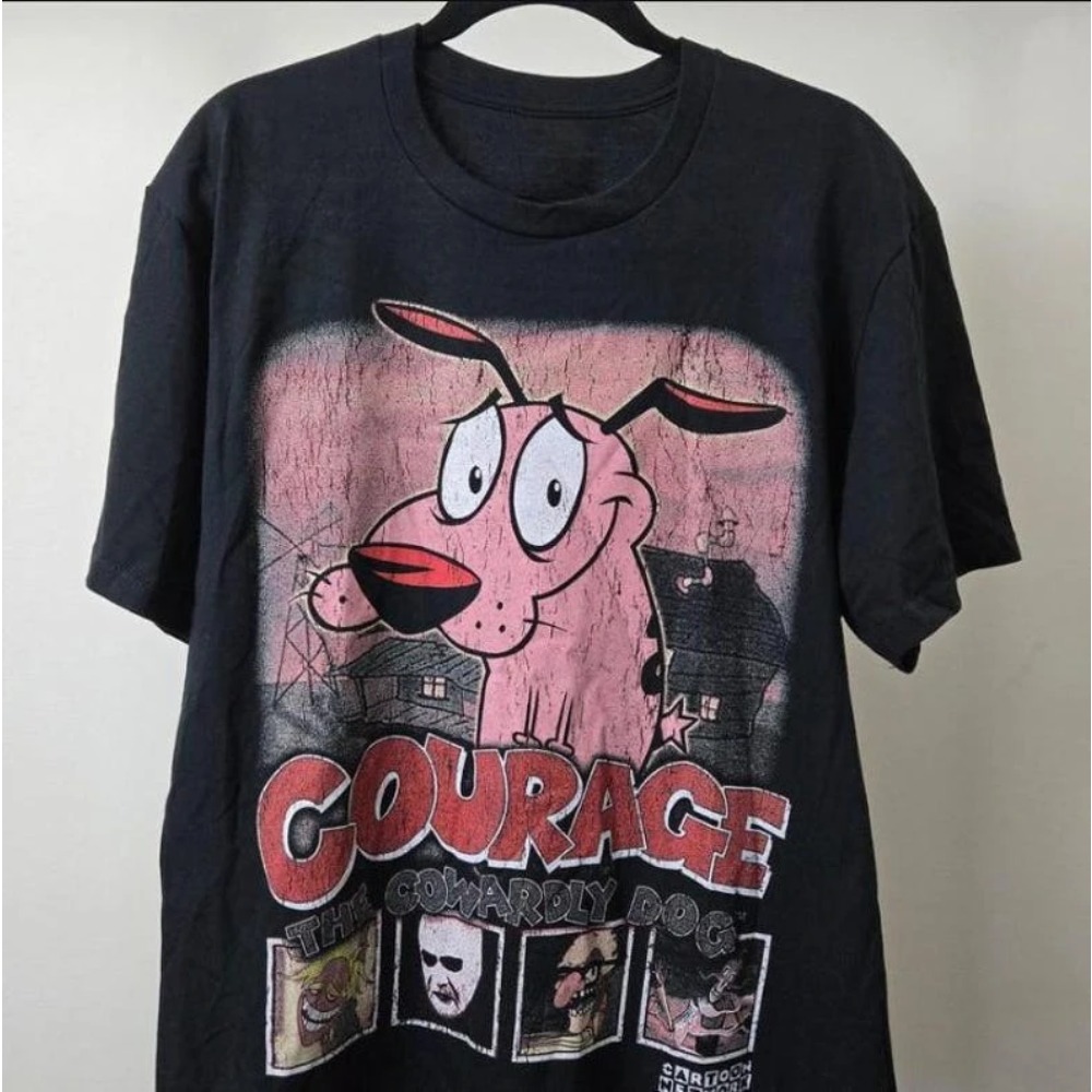 Tee Graphic Print - Zomer Vintage Moed De Lafaardige Hond